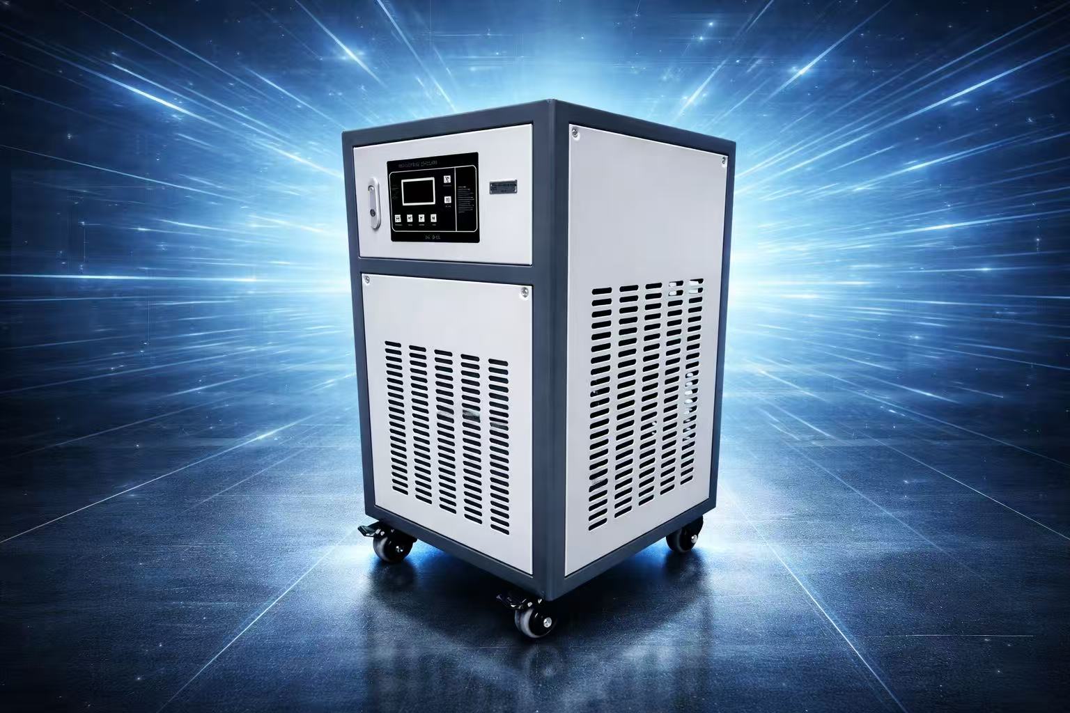 Advanced welding control systems with digital interfaces, electronic panels, industrial automation controls, blue LED indicators, high-tech manufacturing equipment